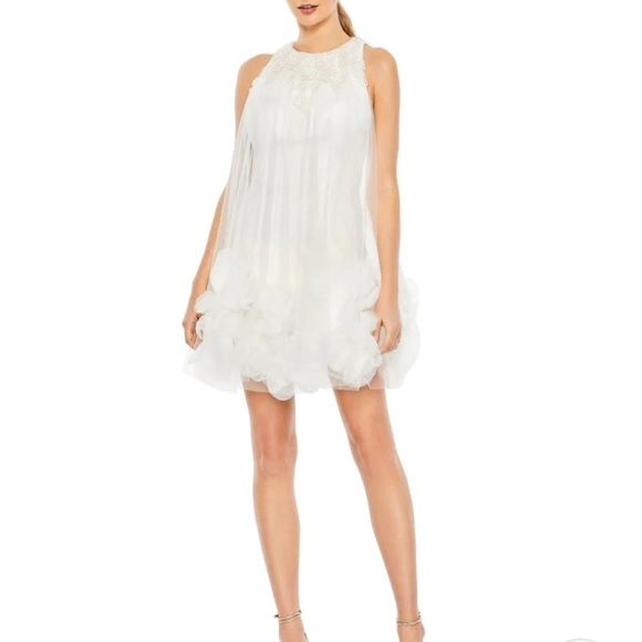 Mac Duggal x Anthropologie Della Appliqué Petal Halter Dress Size 12 New - Picture 8 of 17